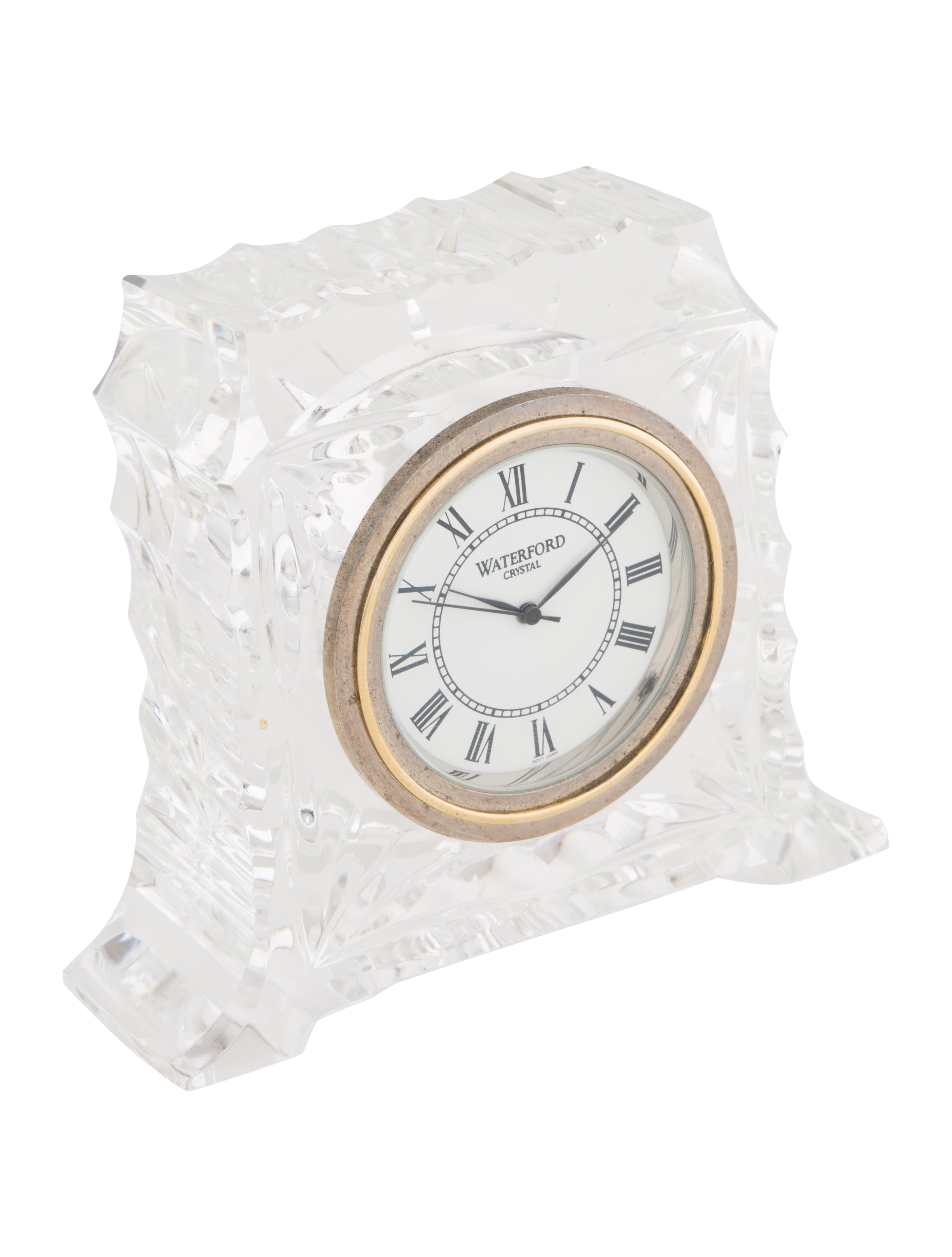 Waterford Crystal Desk Clock Clear Decorative Accents, Decor