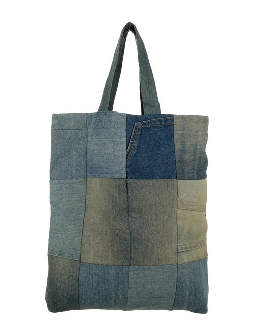 6397 Denim Patchwork Tote blue