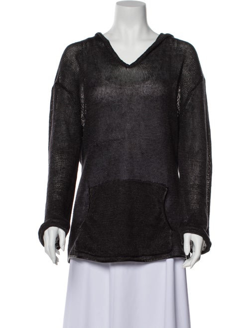 6397 Linen V-Neck Sweater Black