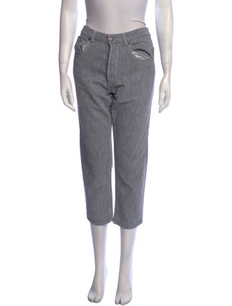 6397 Plaid Print Straight Leg Pants