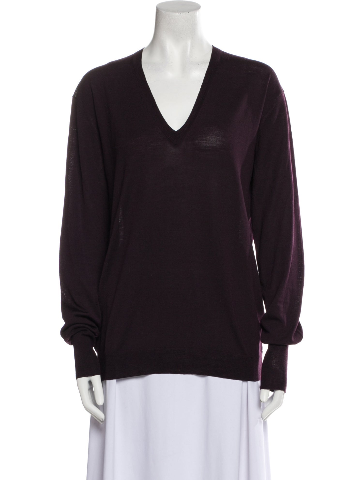 6397 Merino Wool Plunge Neckline Sweater