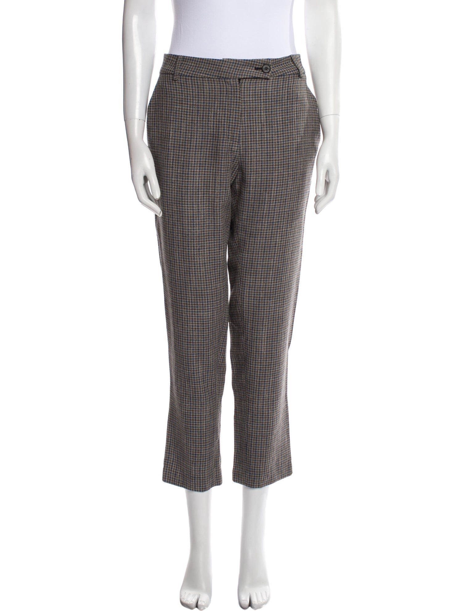 6397 Plaid Print Straight Leg Pants