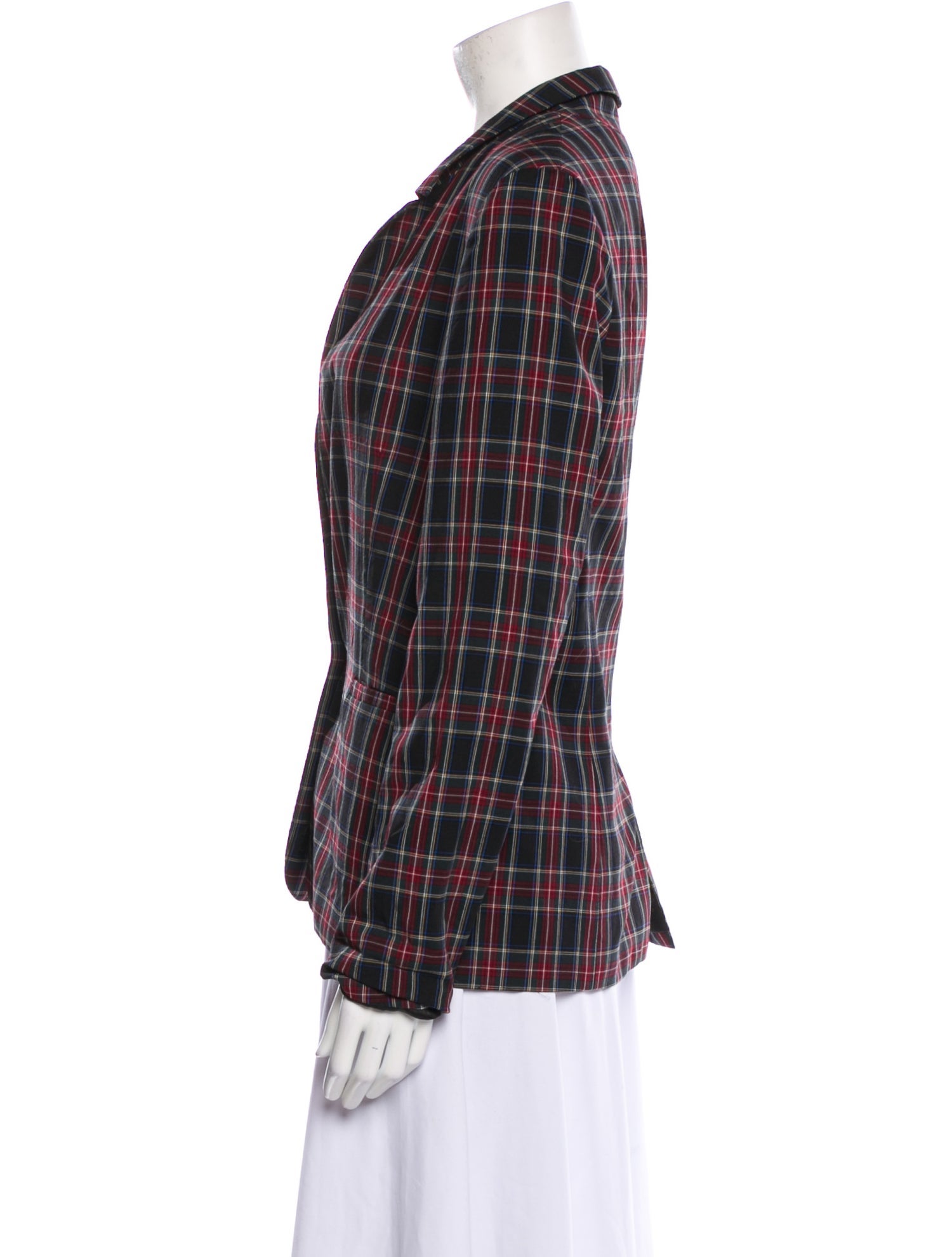 6397 Wool Plaid Print Blazer