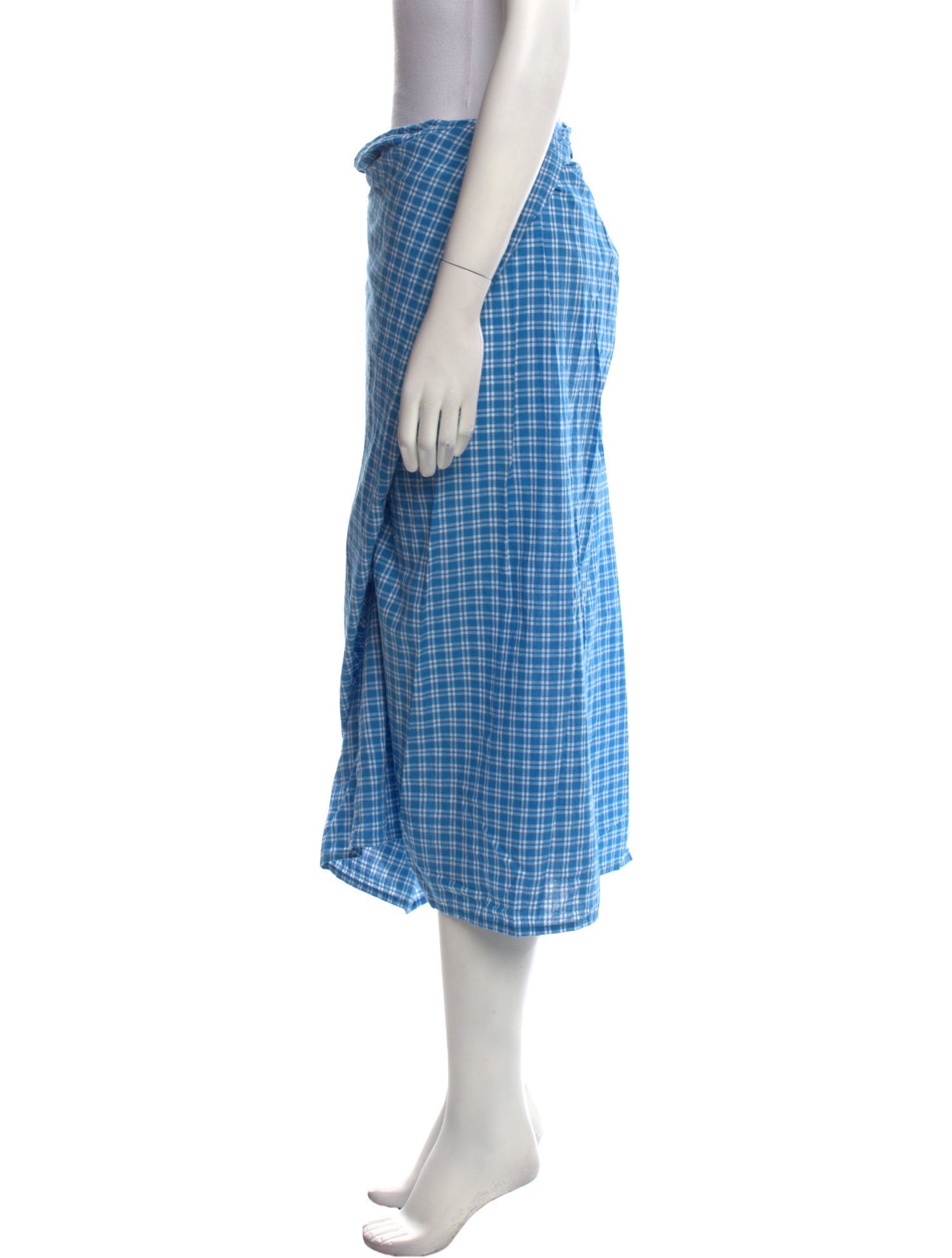 6397 Plaid Print Midi Length Skirt