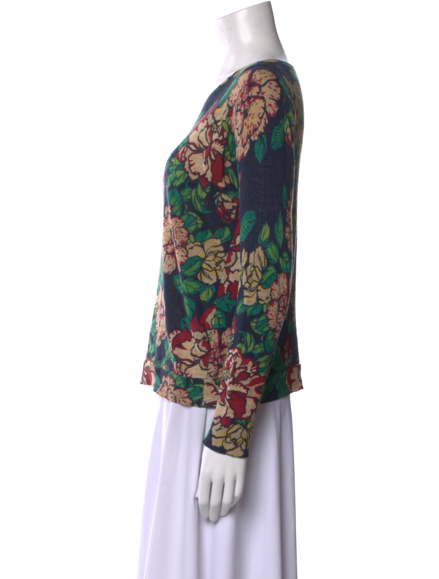 6397 Linen Floral Print Blouse