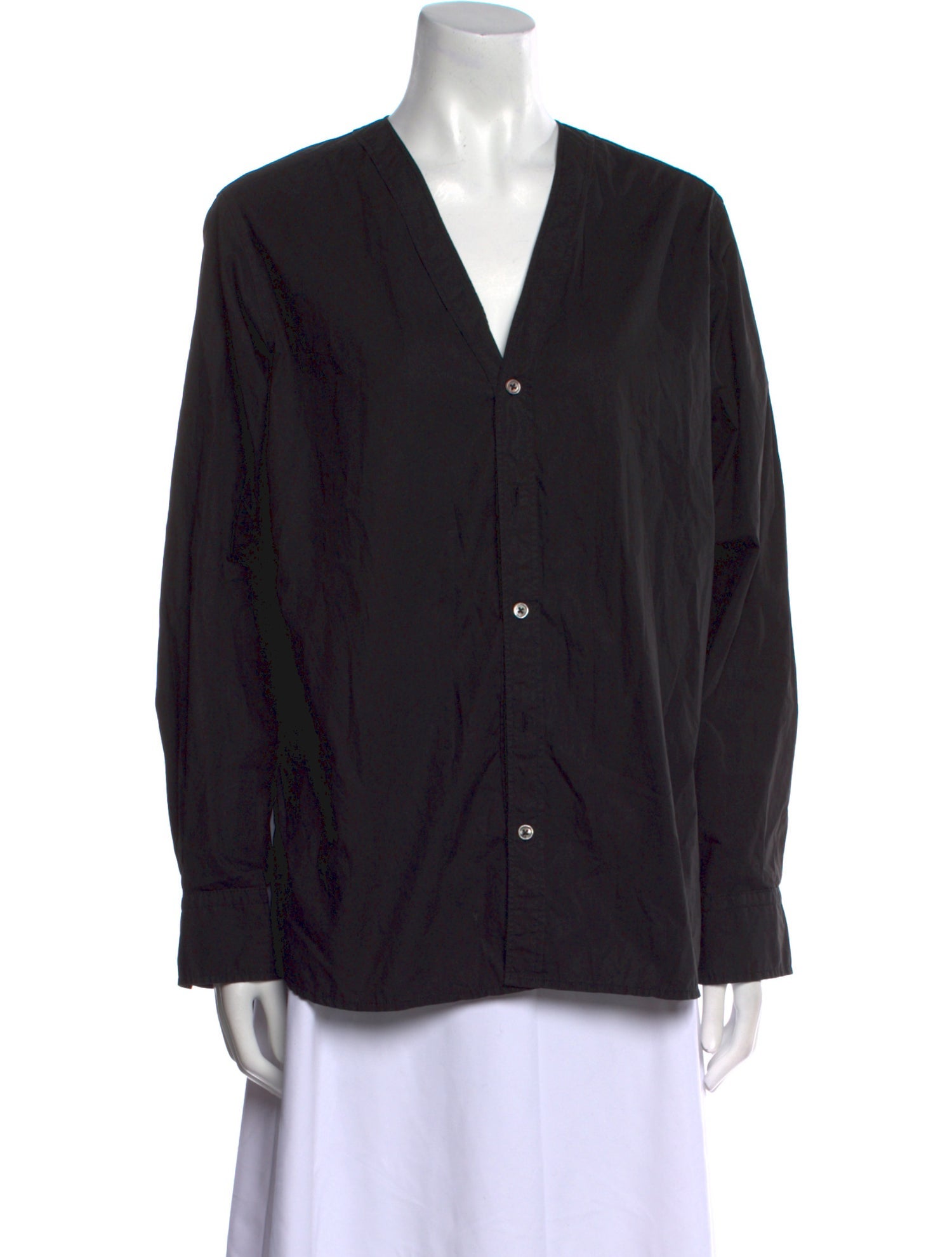 6397 V-Neck Long Sleeve Button-Up Top