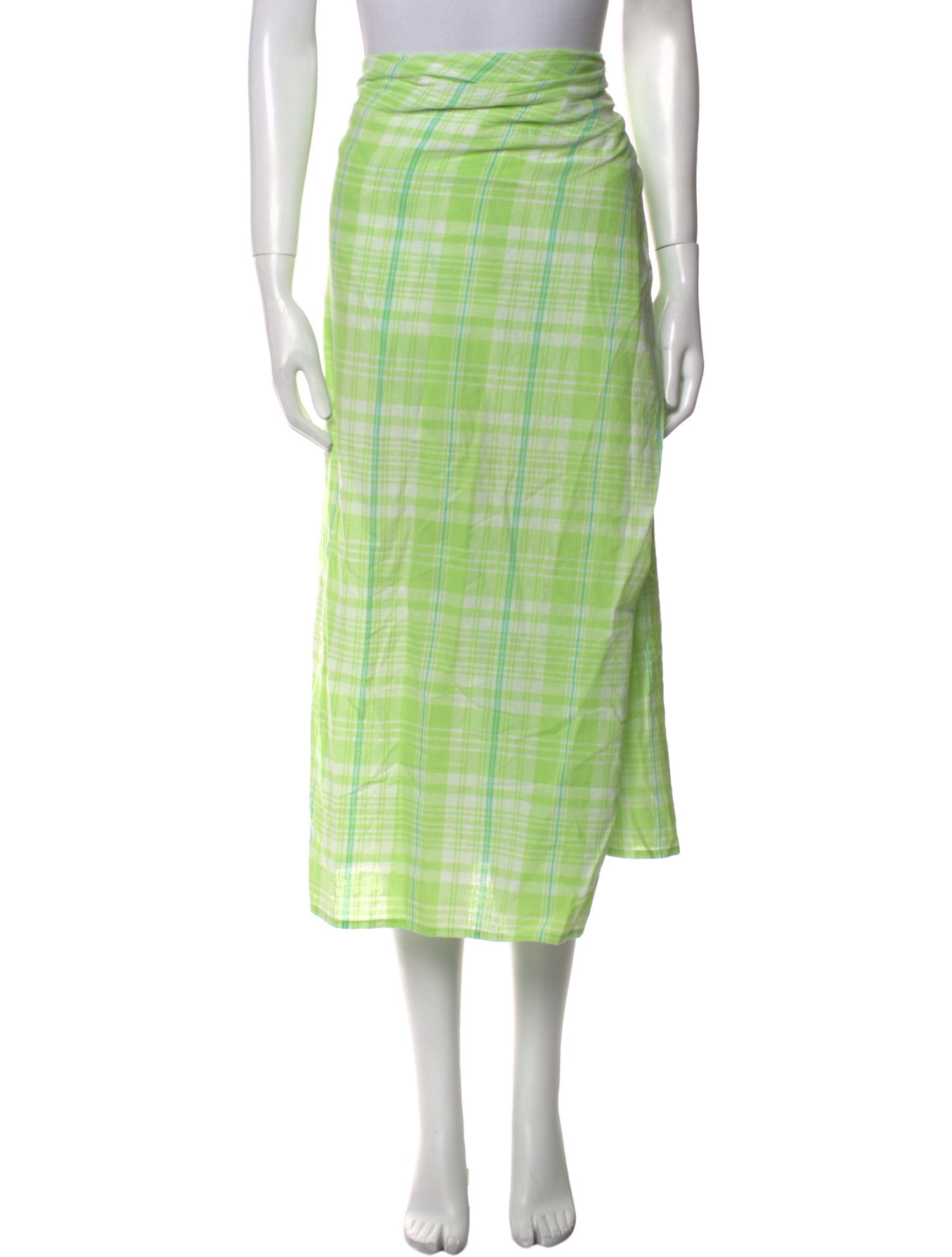 6397 Plaid Print Midi Length Skirt