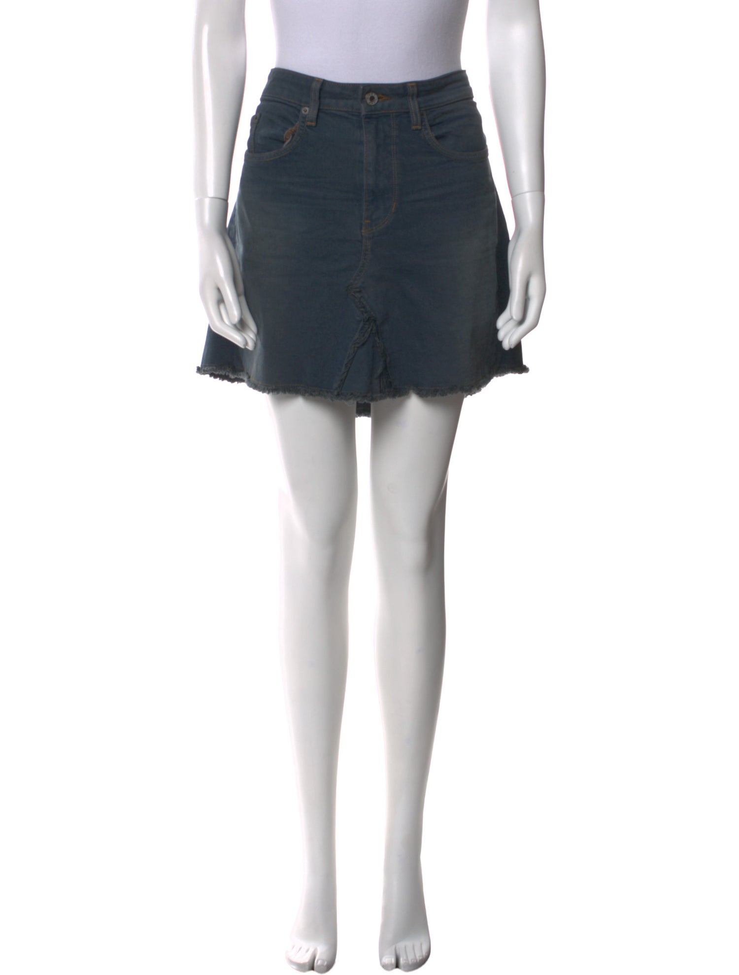 6397 Raw-Edge Trim Mini Skirt