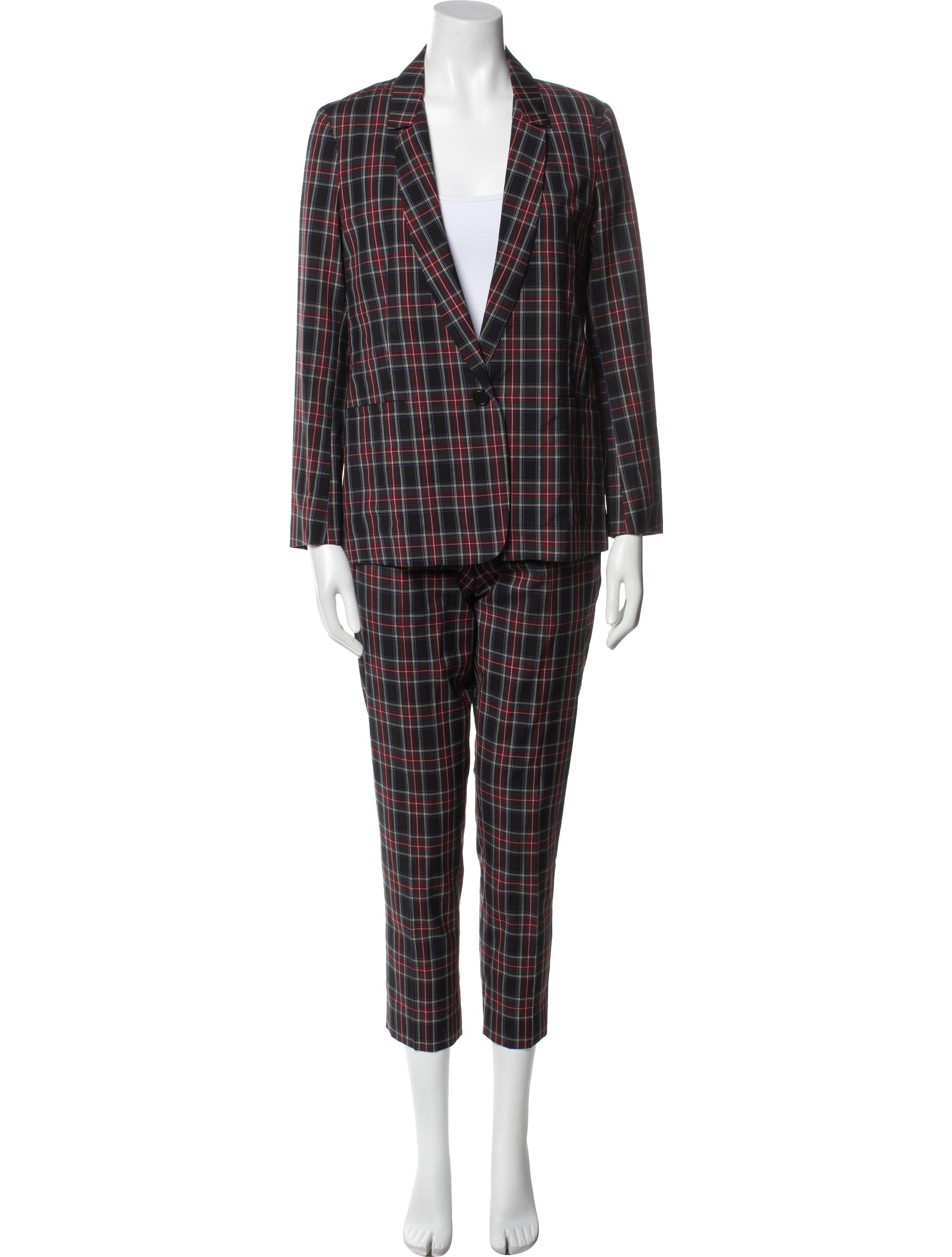 6397 Wool Plaid Print Pant Set