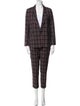 6397 Wool Plaid Print Pant Set