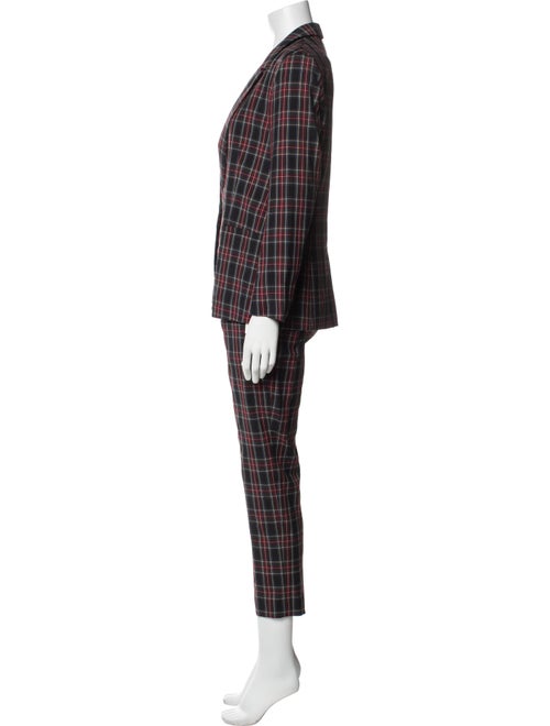 6397 Wool Plaid Print Pant Set