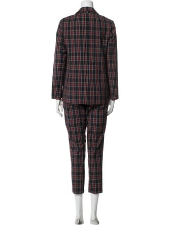 6397 Wool Plaid Print Pant Set
