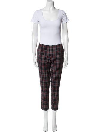 6397 Wool Plaid Print Pant Set