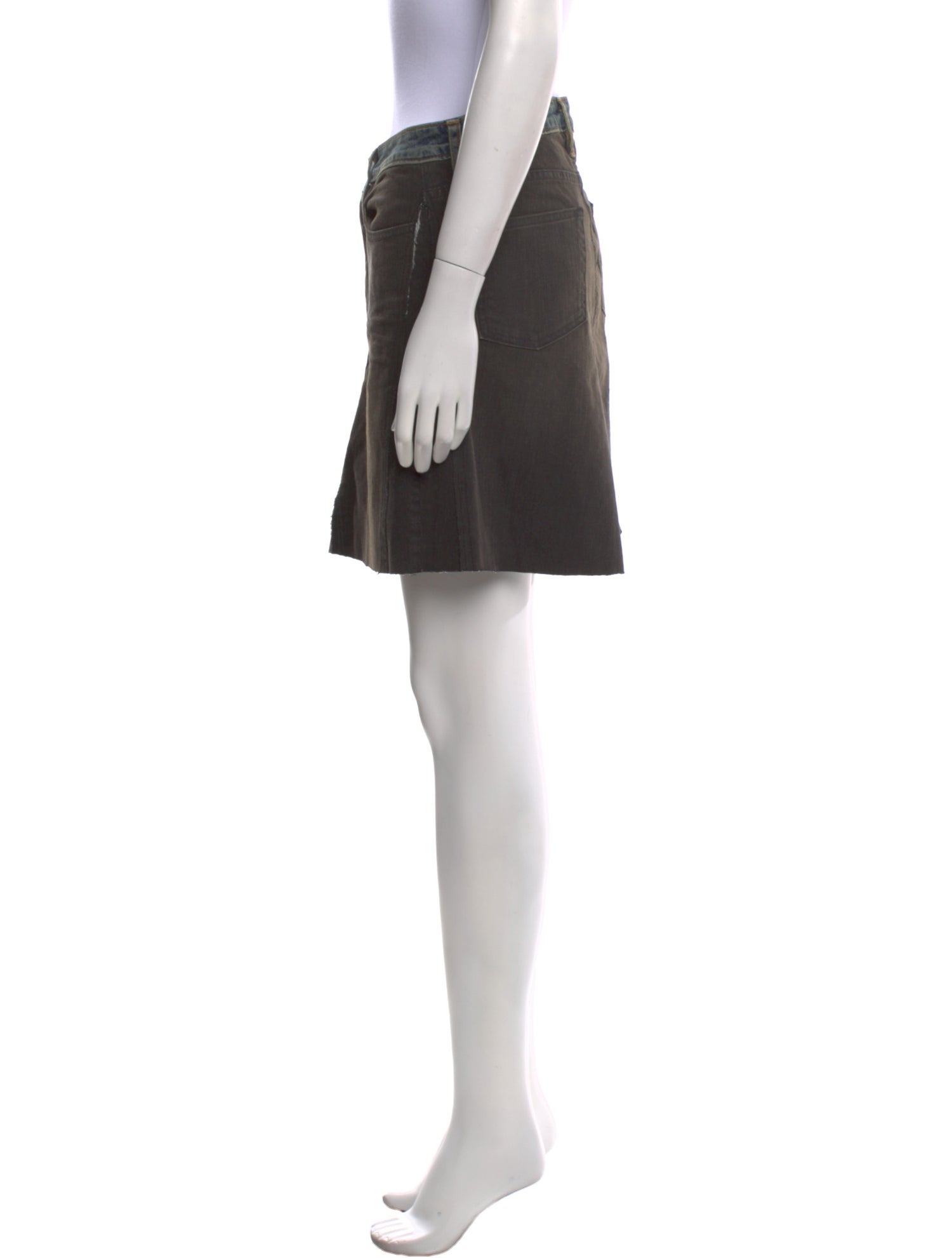 6397 Raw-Edge Trim Mini Skirt