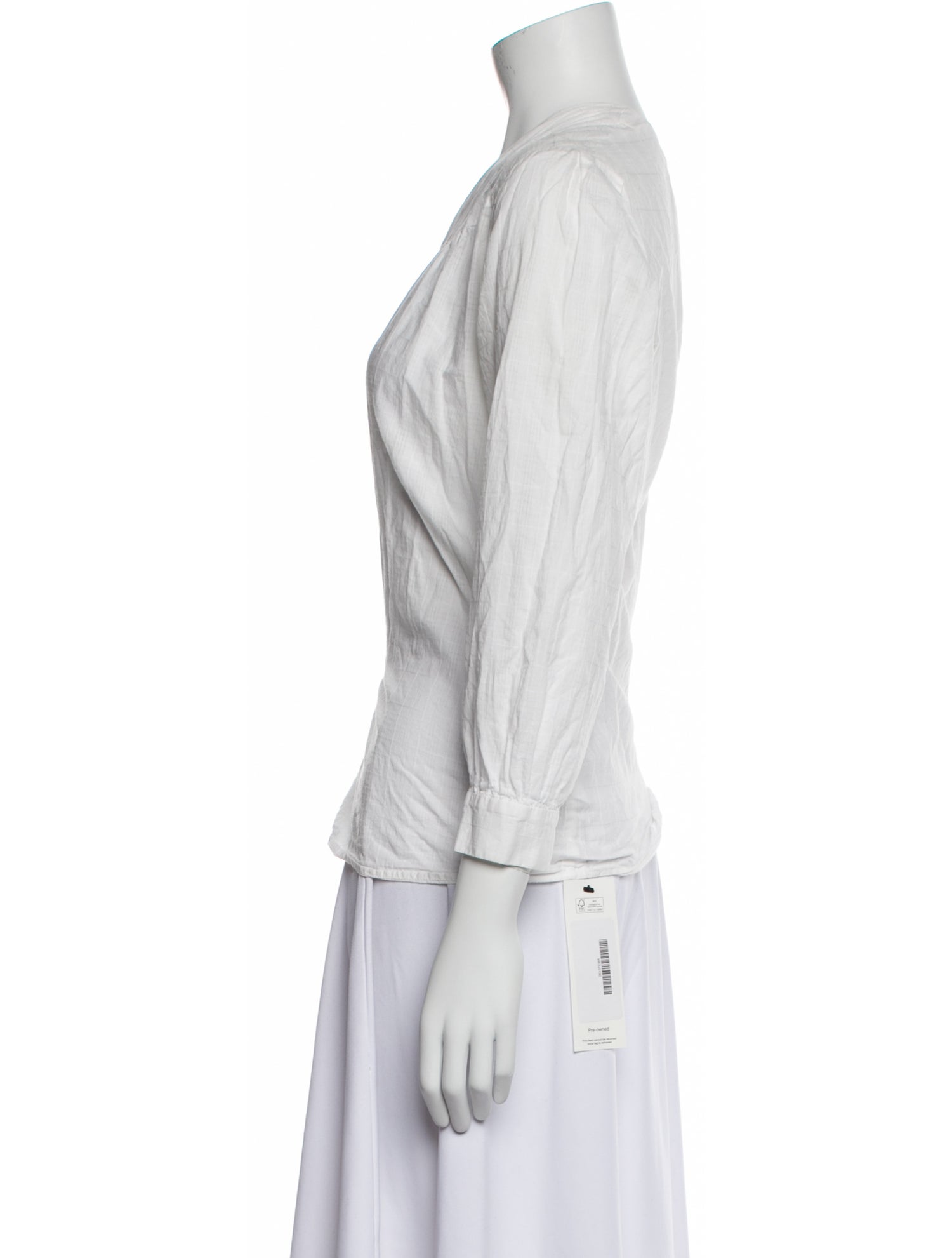 6397 V-Neck Three-Quarter Sleeve Blouse