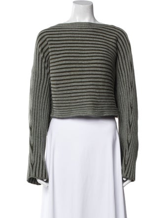 6397 Striped Bateau Neckline Sweater