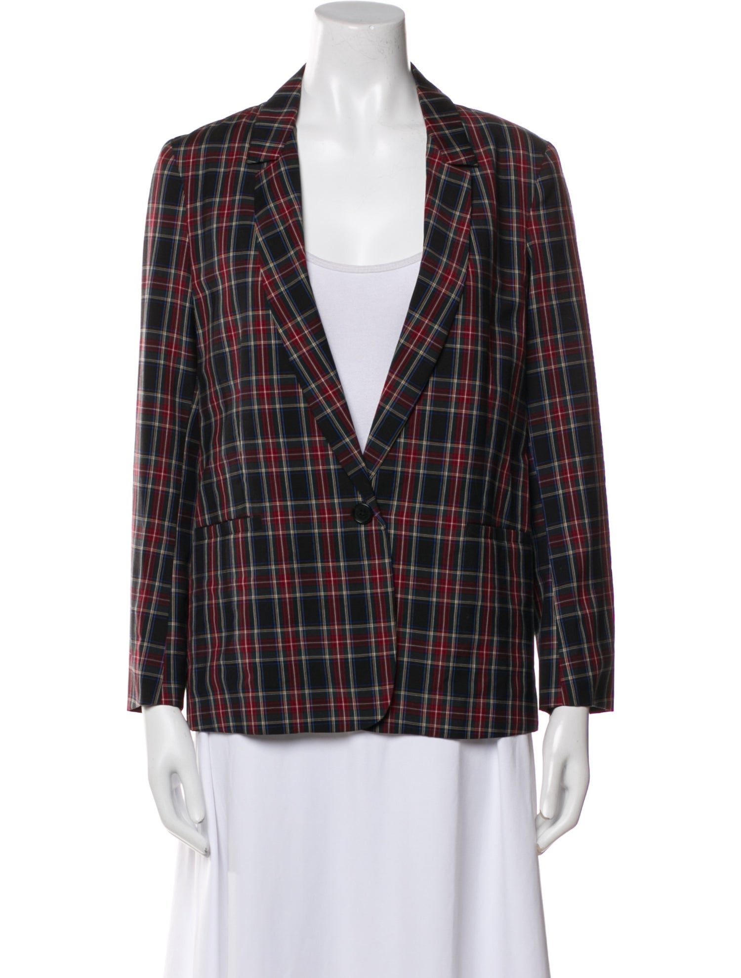 6397 Wool Plaid Print Blazer