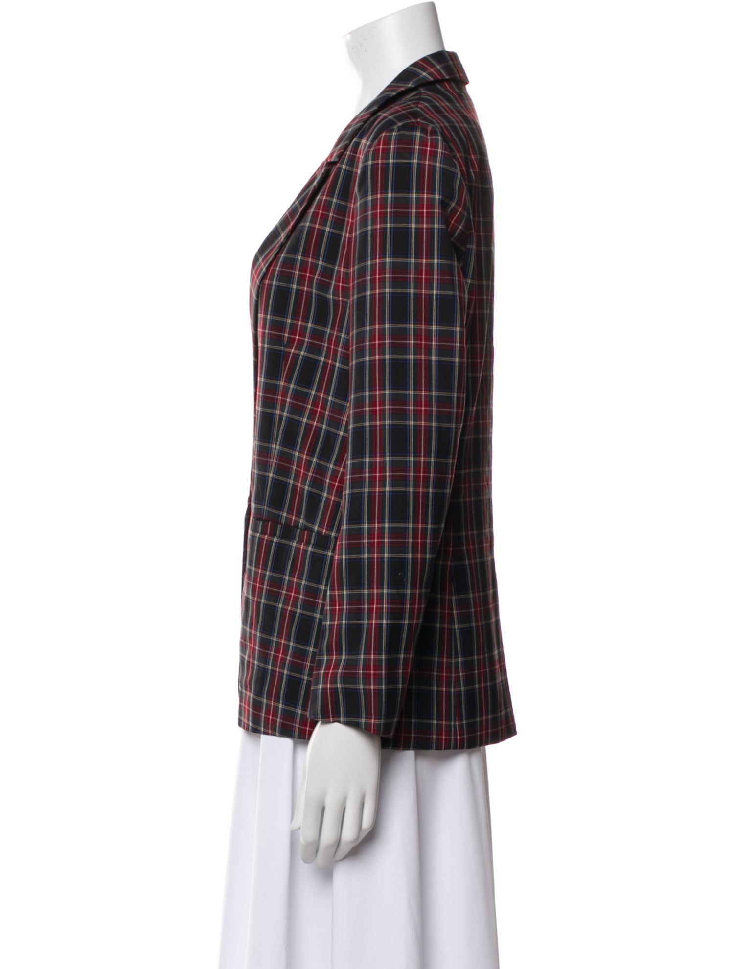 6397 Wool Plaid Print Blazer