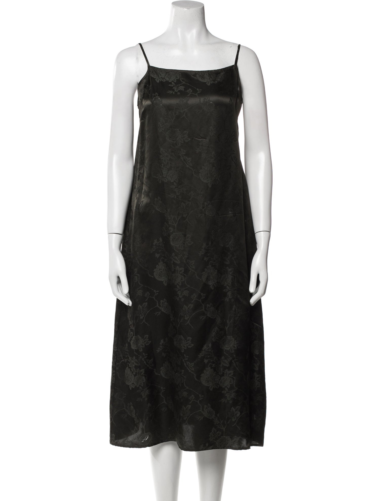 6397 Square Neckline Midi Length Dress