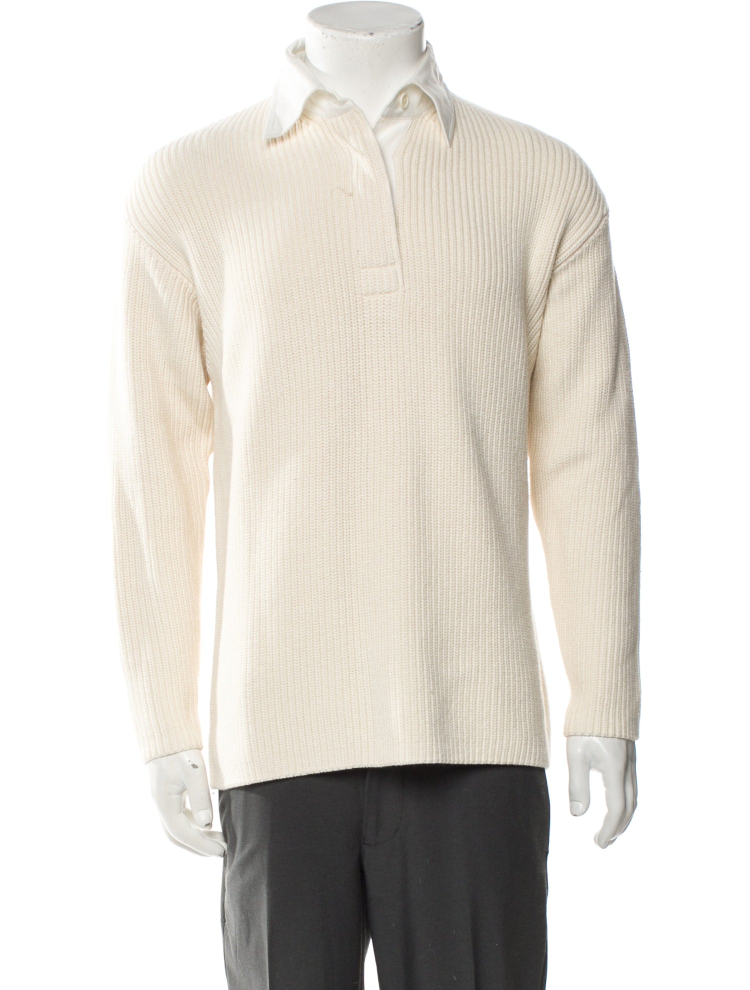 6397 Collar Long Sleeve Polo Sweater