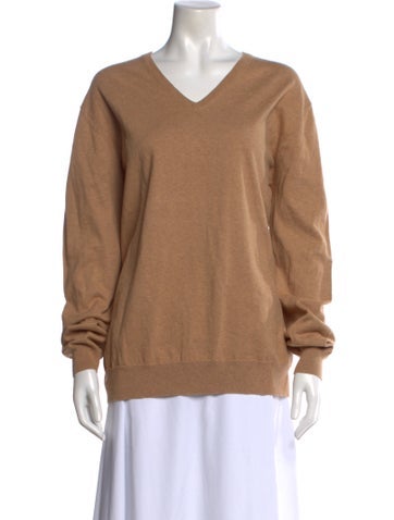 Pre-owned 6397 V-neck Sweater In Neutral