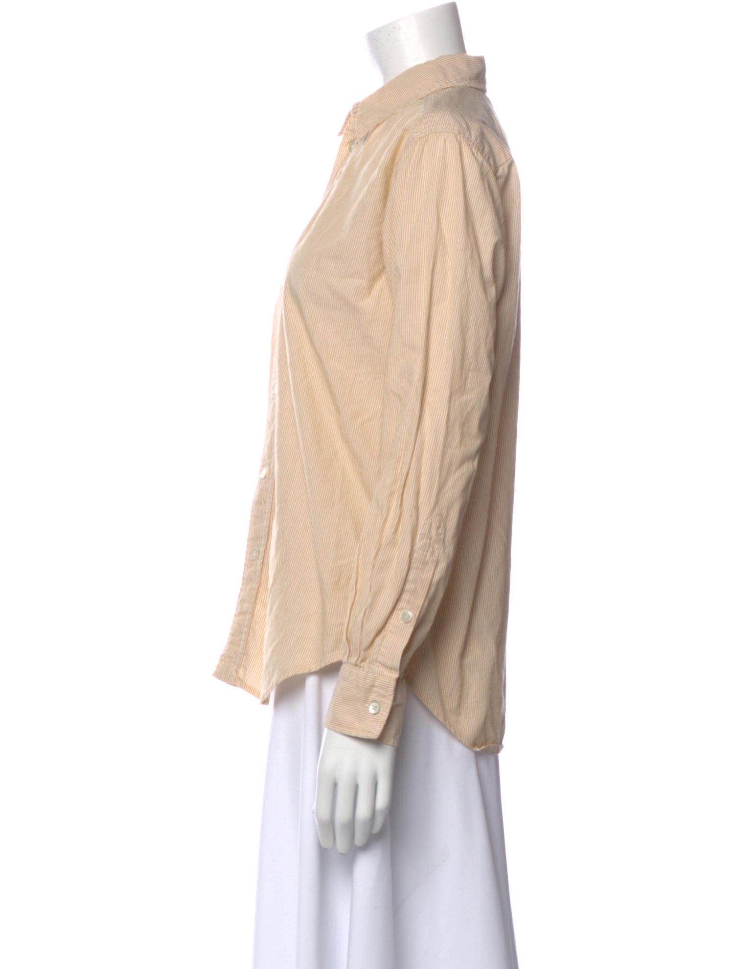 6397 Striped Long Sleeve Button-Up Top