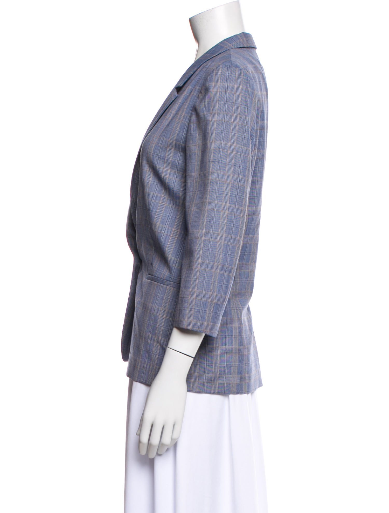 6397 Wool Plaid Print Blazer