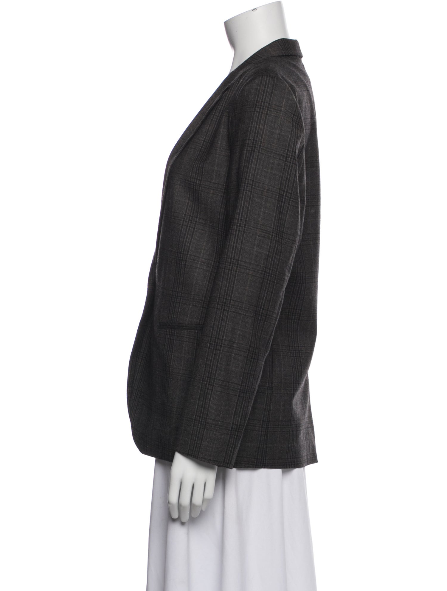 6397 Virgin Wool Plaid Print Blazer