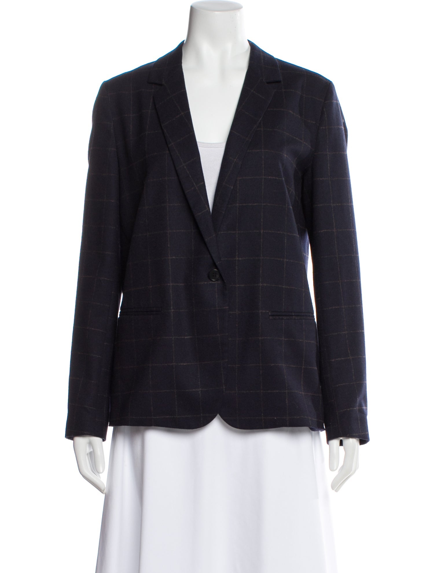 6397 Wool Plaid Print Blazer