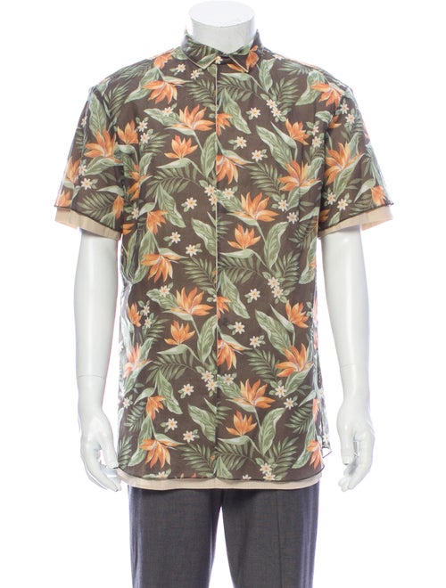Kolor Floral Print Short Sleeve Shirt Green