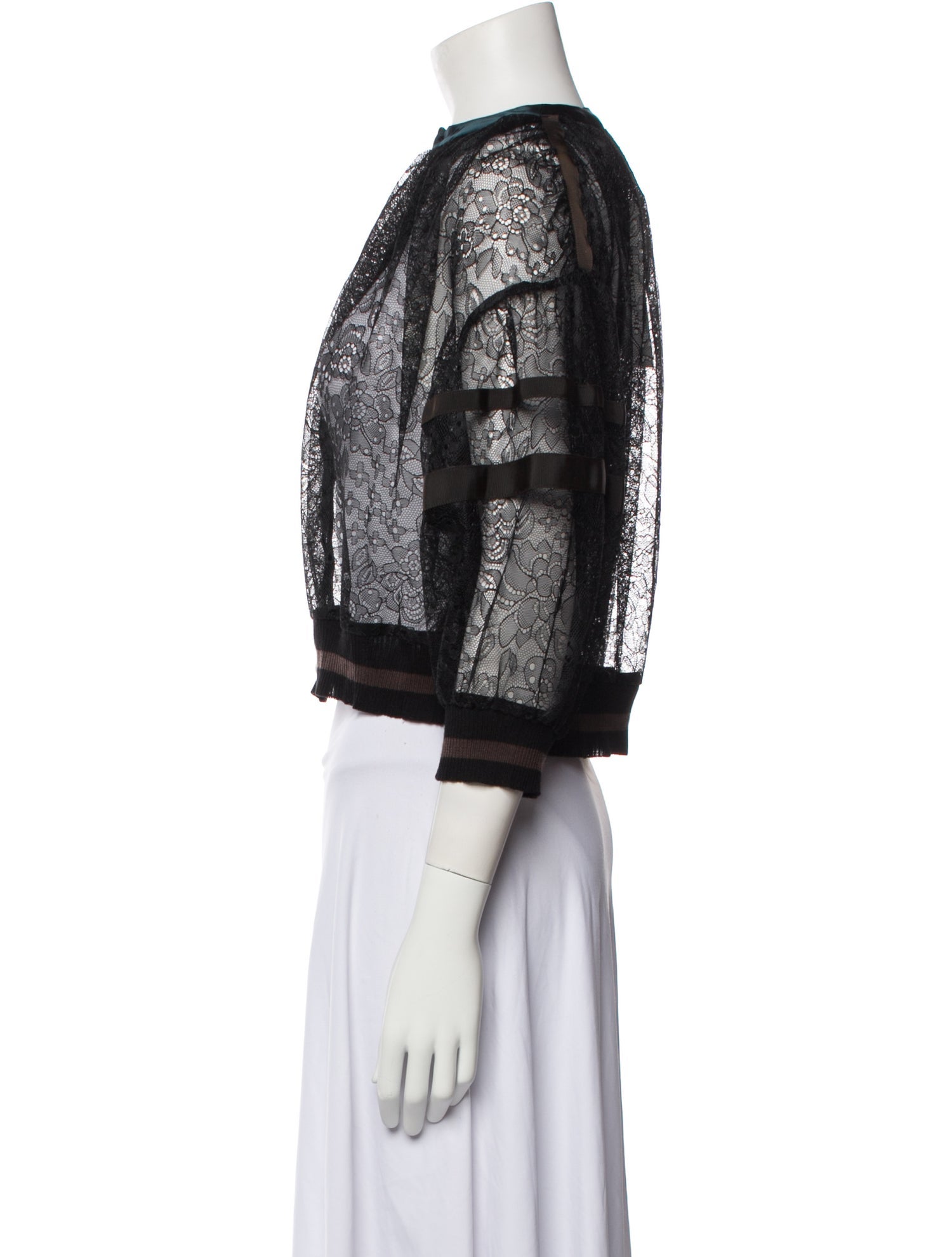 Kolor Mock Neck Three-Quarter Sleeve Crop Top