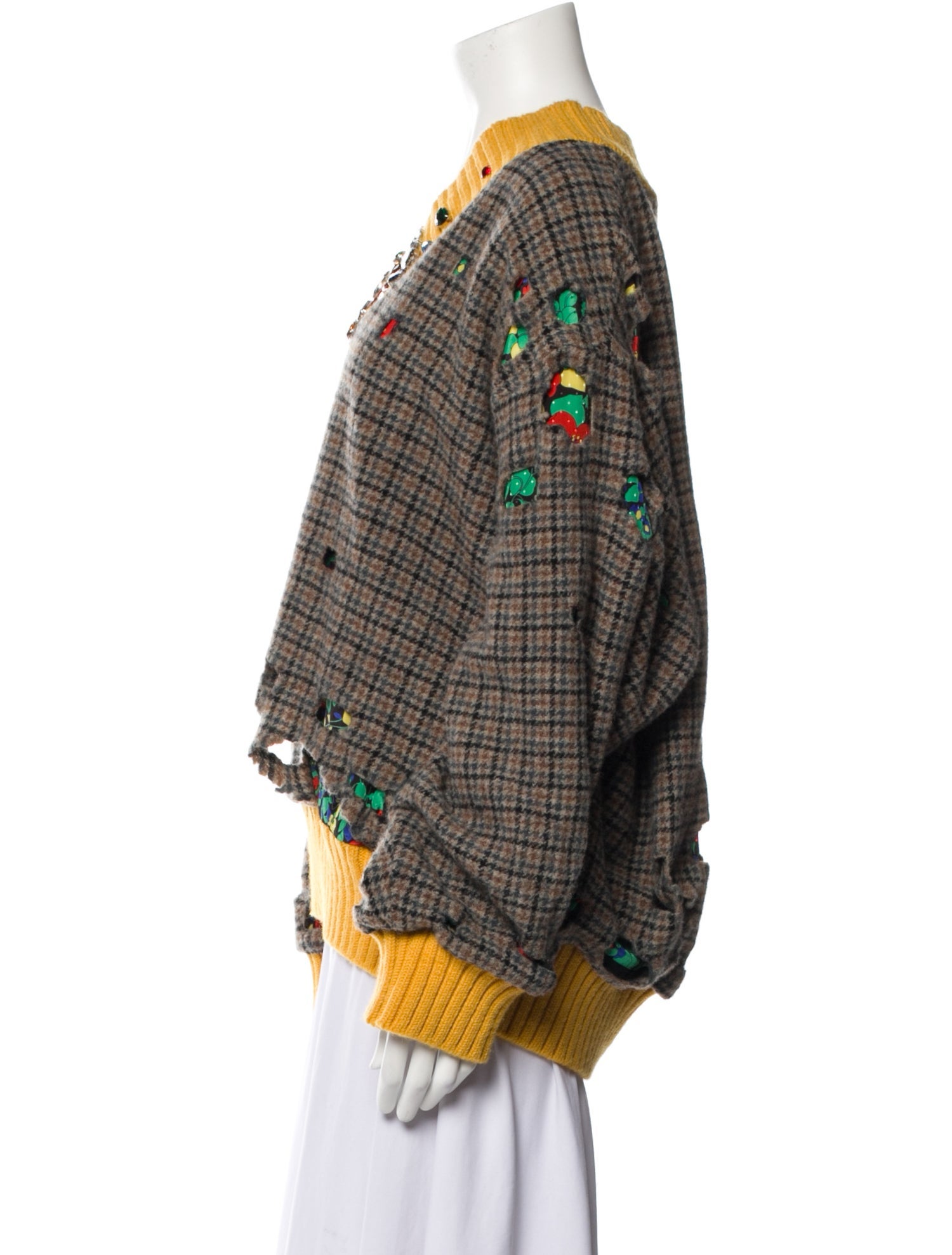 Kolor Wool Plaid Print Sweater