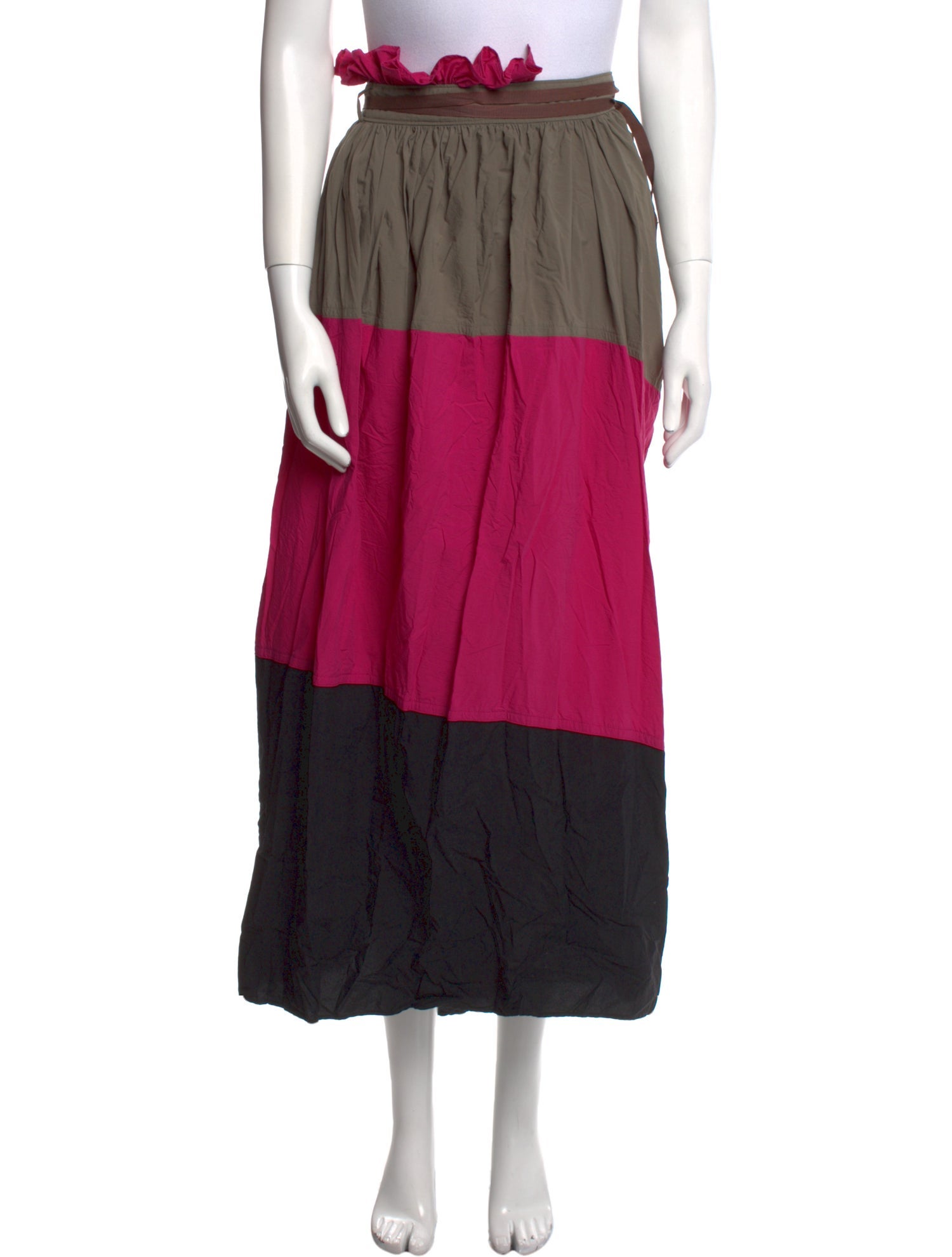 Kolor Colorblock Pattern Midi Length Skirt