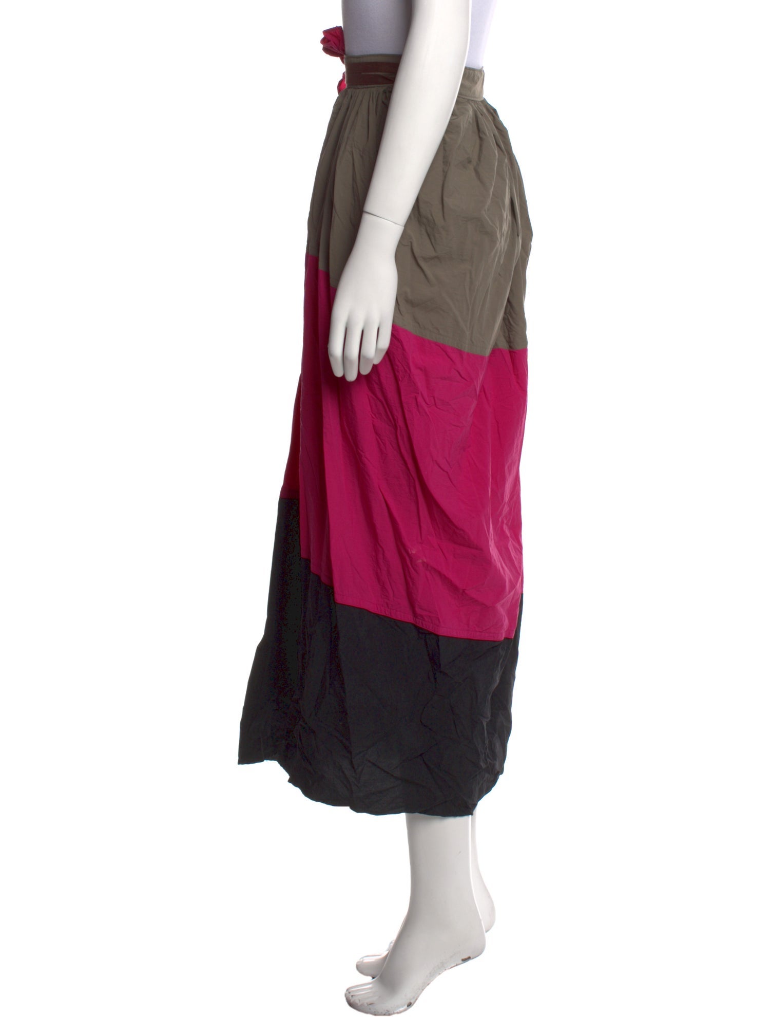 Kolor Colorblock Pattern Midi Length Skirt