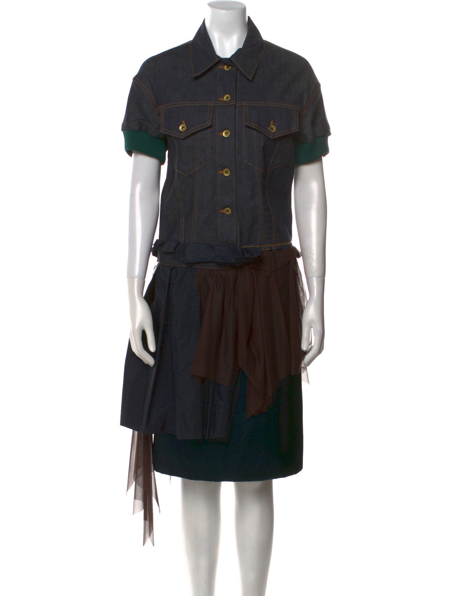 Kolor Colorblock Pattern Knee-Length Dress