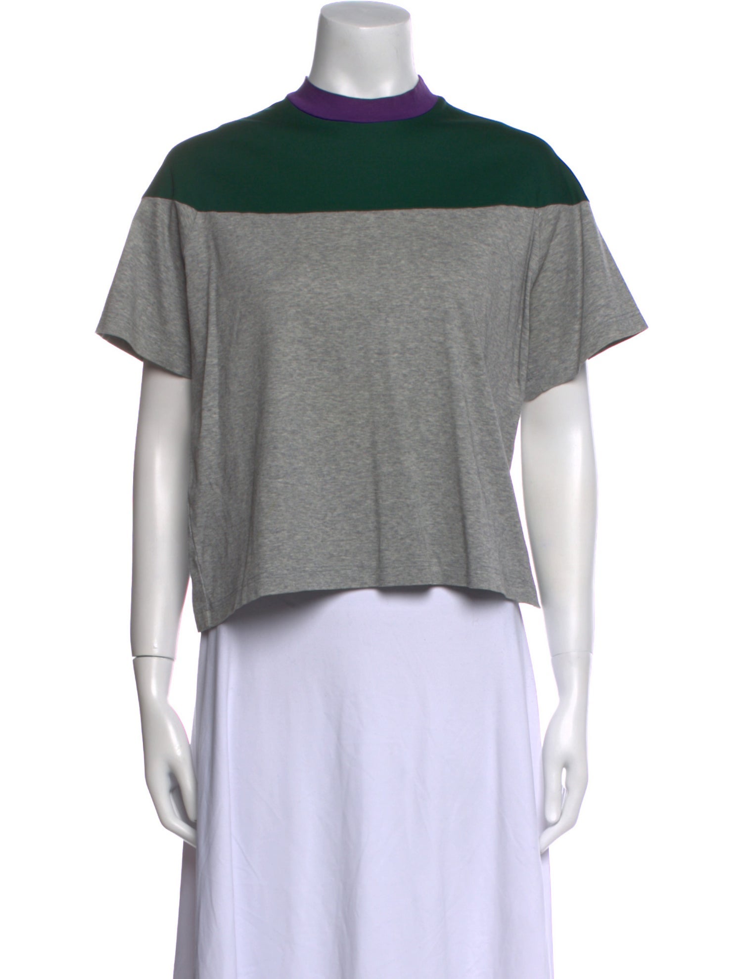 Kolor Mock Neck Short Sleeve Crop Top