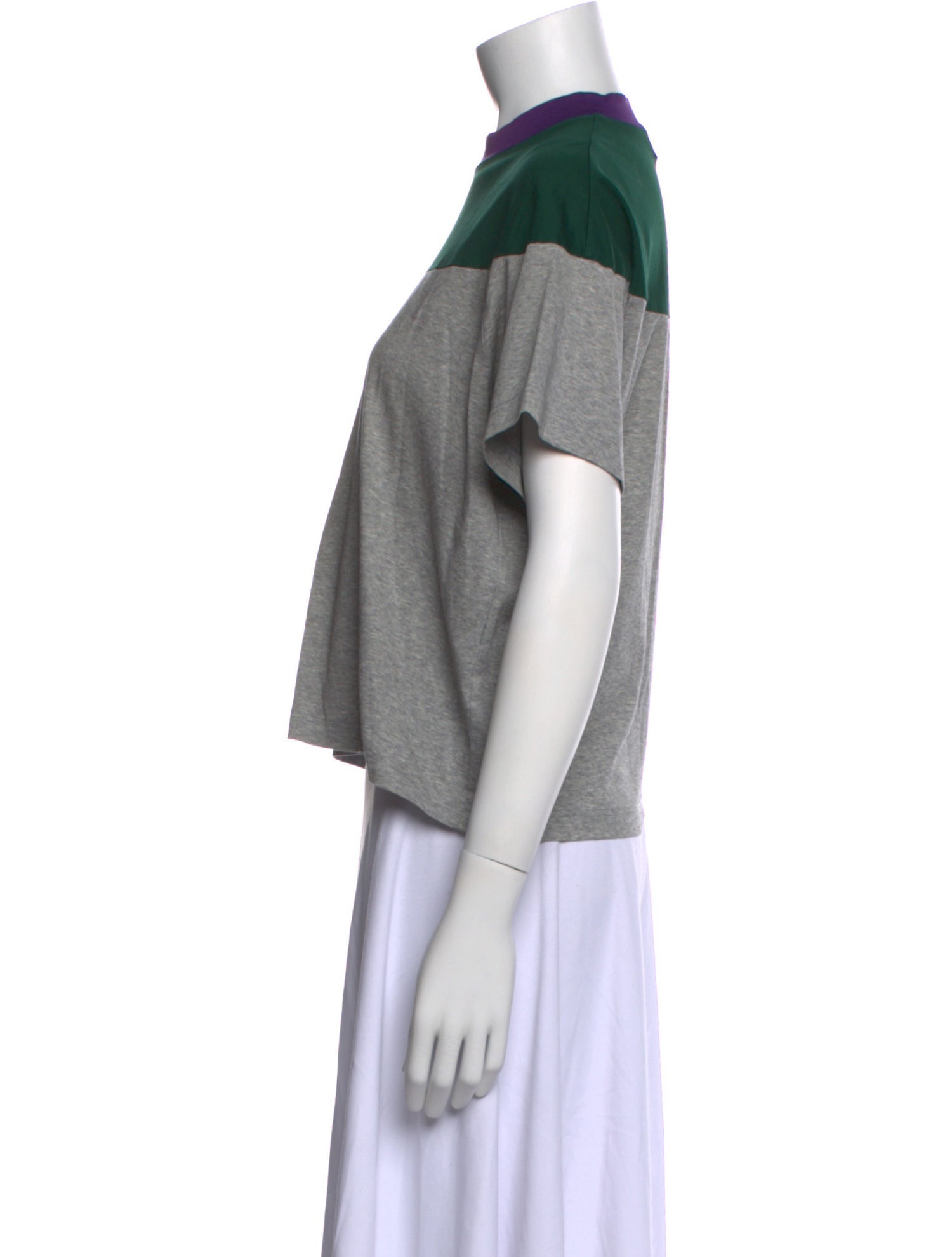 Kolor Mock Neck Short Sleeve Crop Top