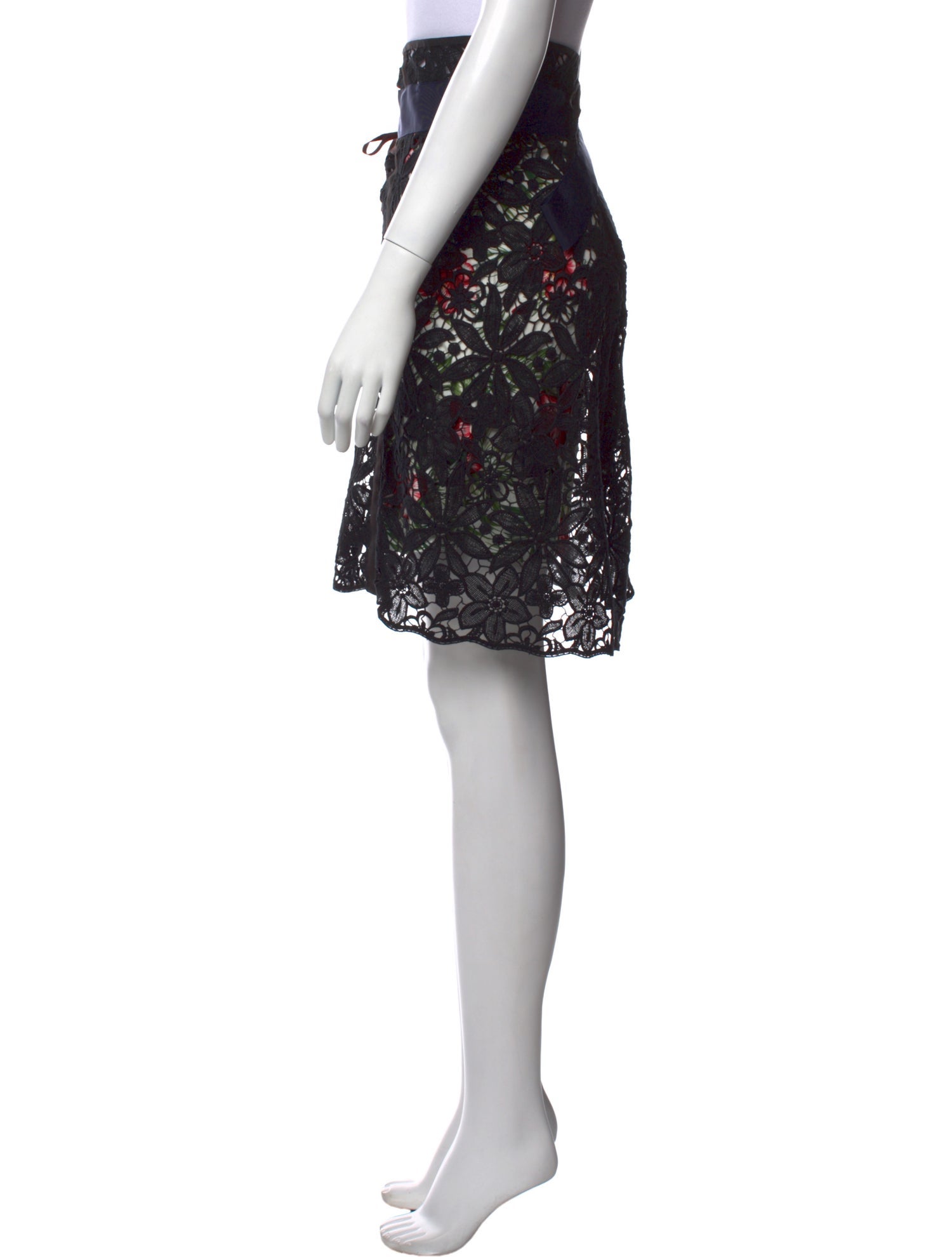 Kolor Lace Pattern Knee-Length Skirt