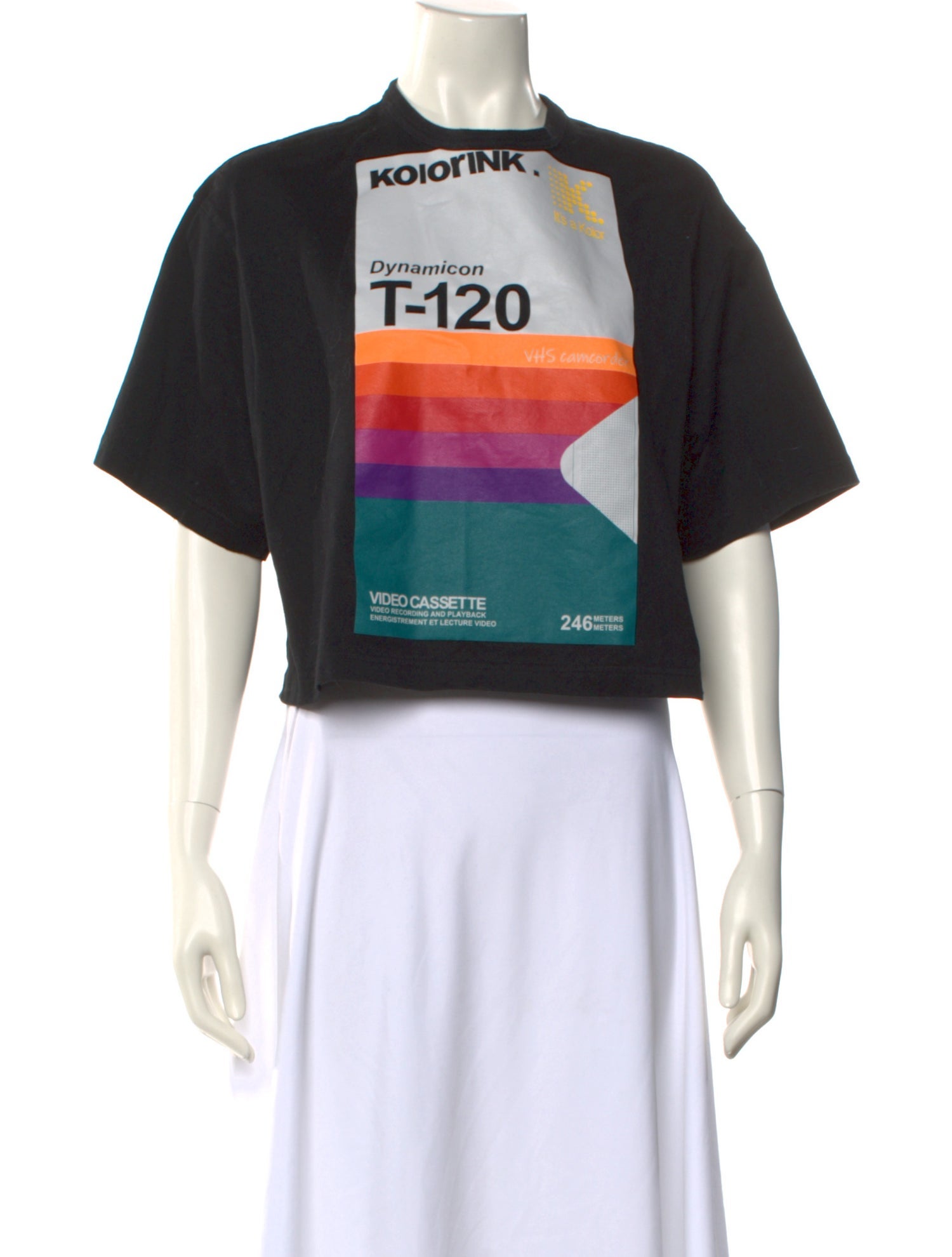 Kolor Graphic Print Crew Neck Crop Top