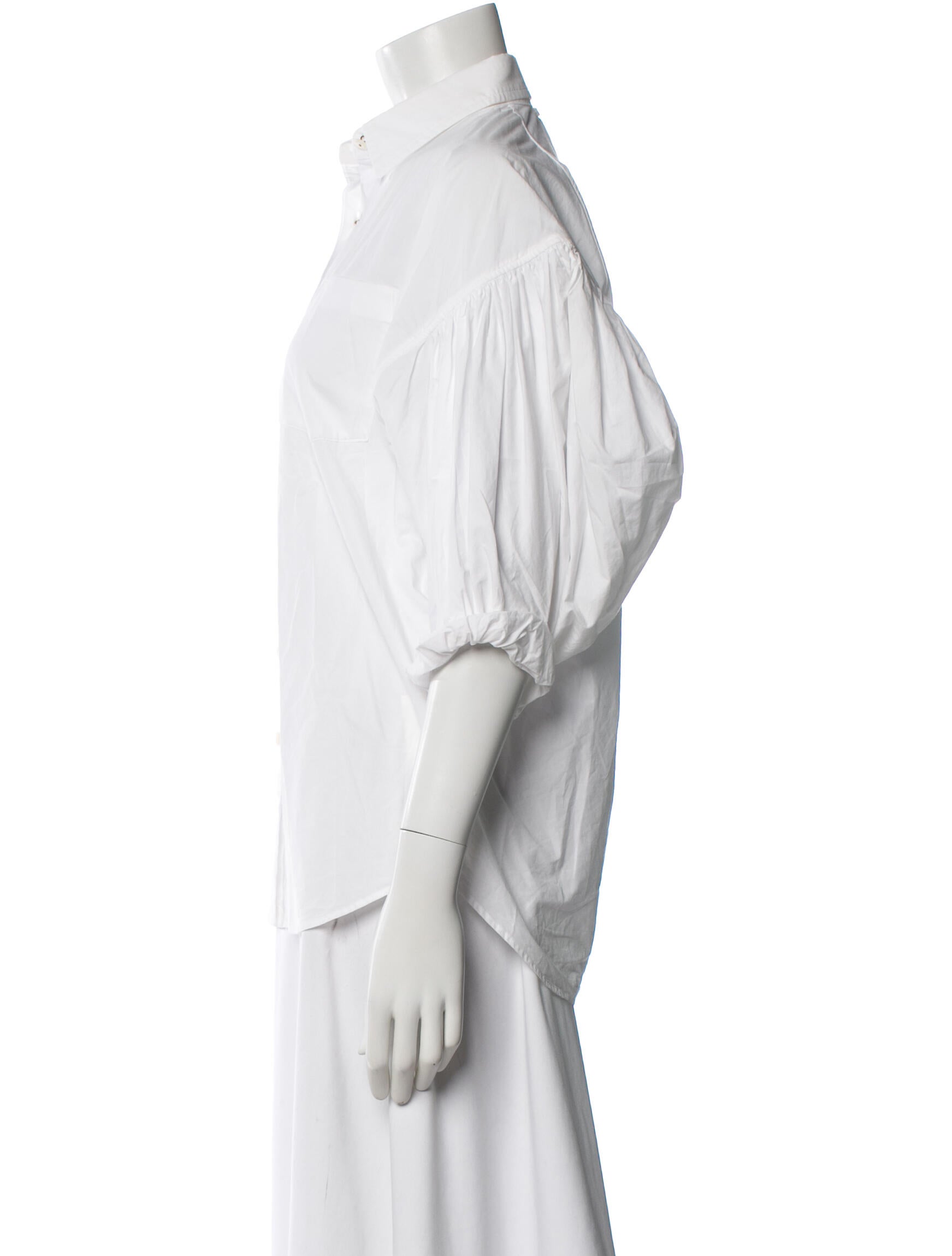 Kolor Three-Quarter Sleeve Button-Up Top