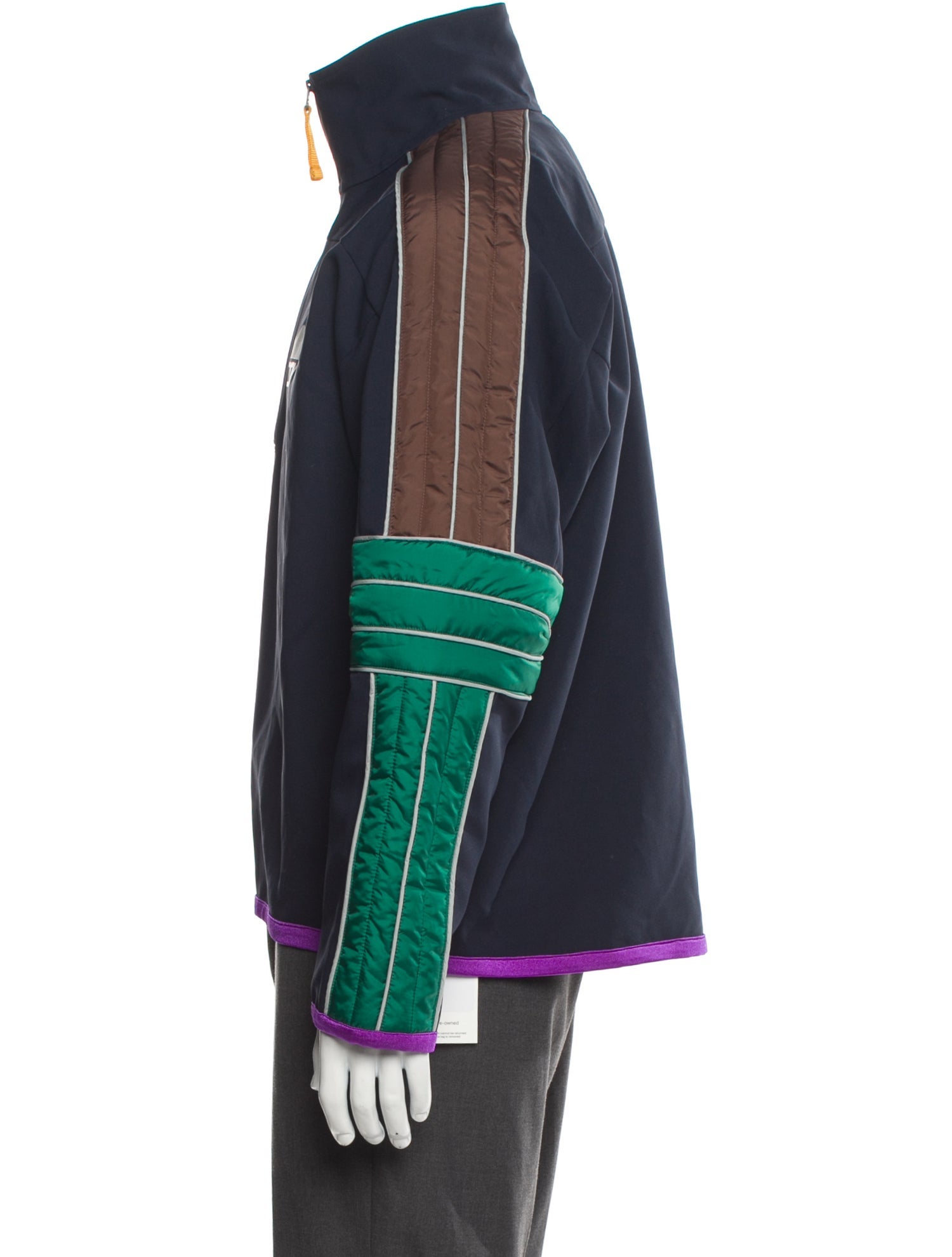 Kolor Colorblock Pattern Varsity Jacket