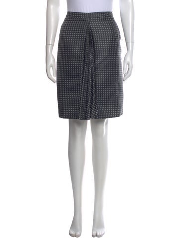 Pre-owned Kolor Plaid Print Knee-length Skirt In Blue