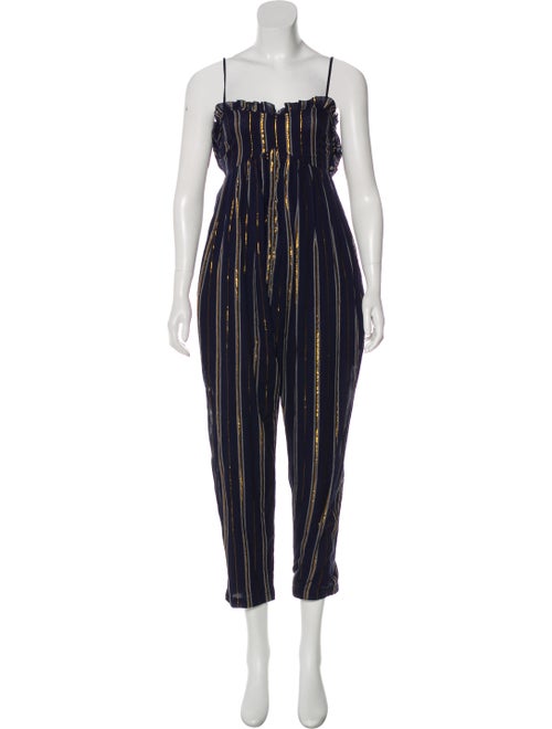 Apiece Apart Metallic High-Rise Jumpsuit Navy