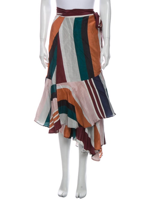 Apiece Apart Linen Midi Length Skirt Brown