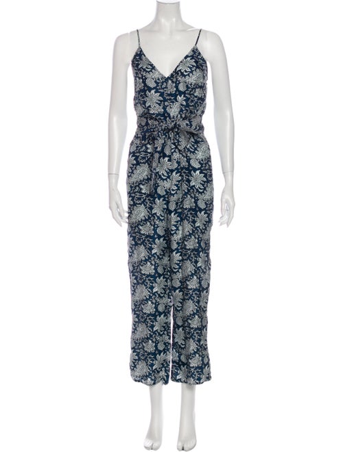 Apiece Apart Silk Printed Jumpsuit Blue