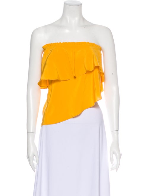 Apiece Apart Silk Strapless Crop Top Orange