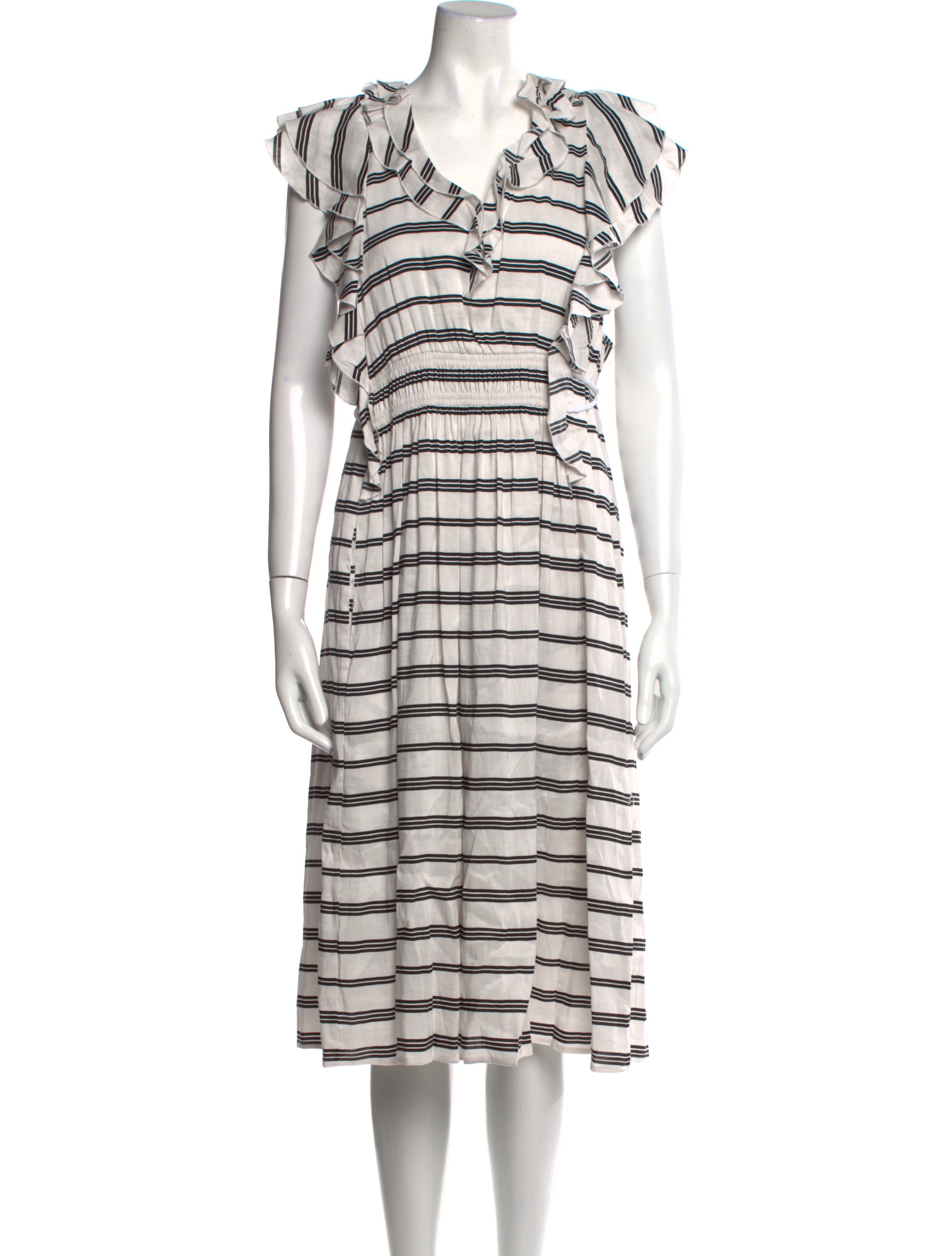 Apiece Apart Striped Midi Length Dress