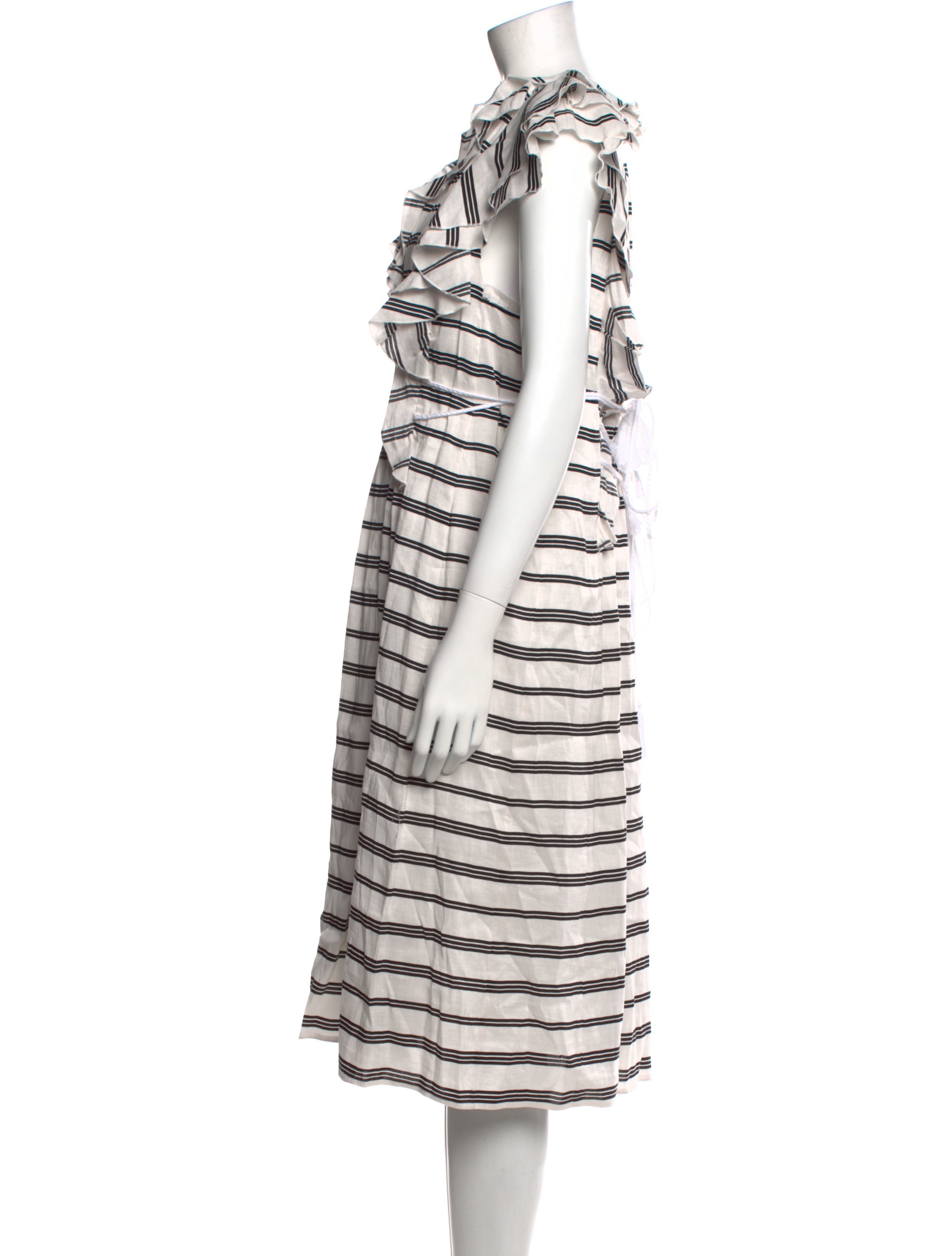 Apiece Apart Striped Midi Length Dress