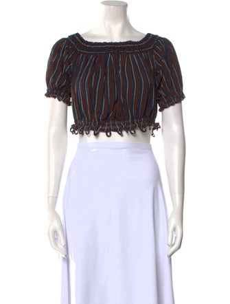 Apiece Apart Silk Striped Crop Top