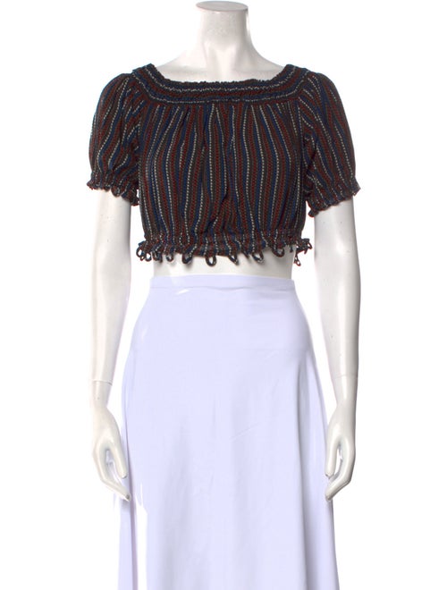 Apiece Apart Silk Striped Crop Top